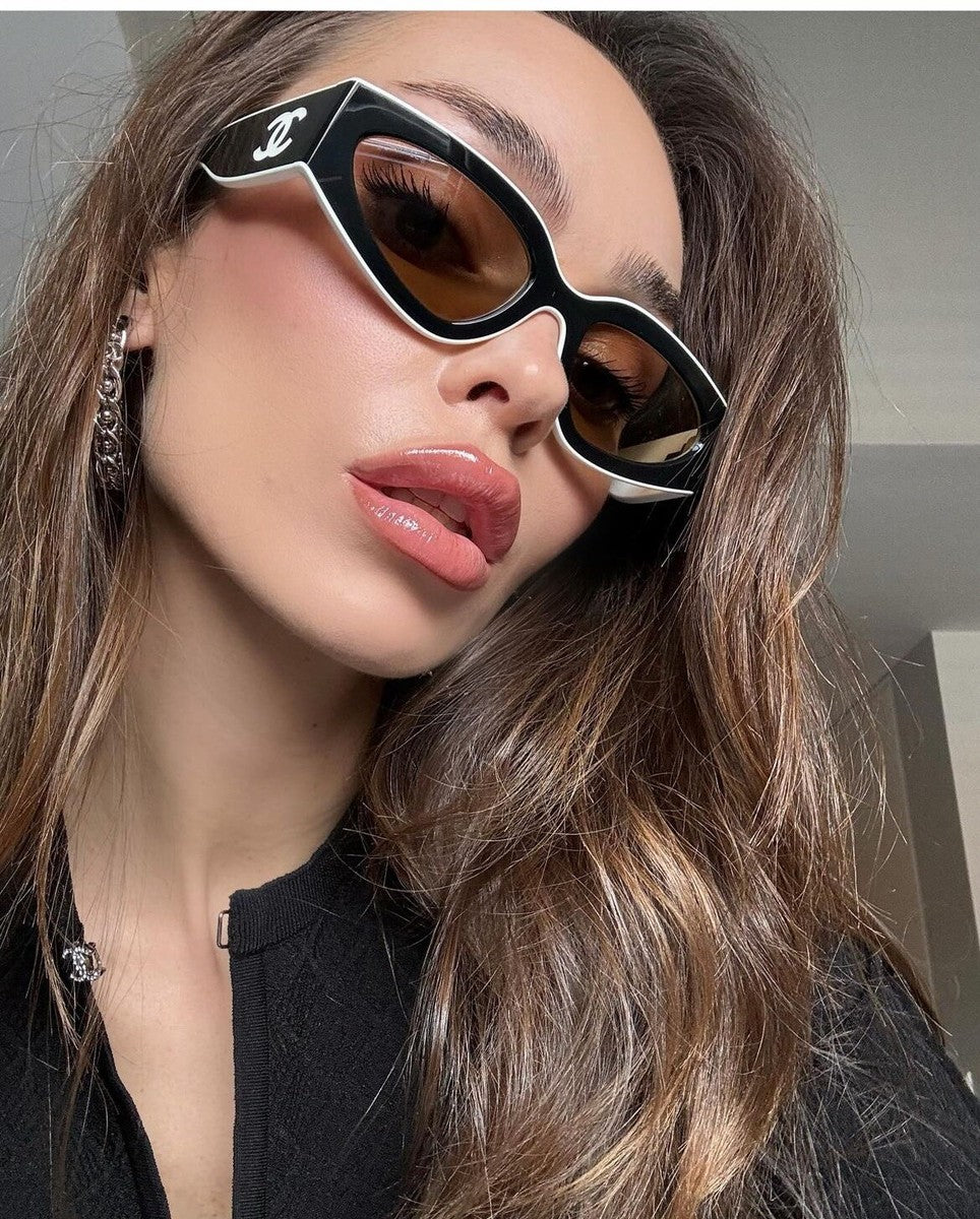 Chanel Women Cat Eye Brown Sunglasses