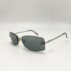 Chanel Unisex Coco Rhinestone Rimless Grey Sunglasses