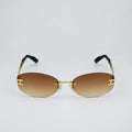 Chanel Women Rimless Brown Gradient Sunglasses