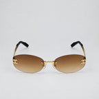 Chanel Women Rimless Brown Gradient Sunglasses