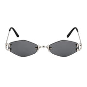 Cartier Unisex Vintage Rimless Hexagonal Silver Grey Sunglasses 
