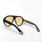Gucci Unisex Aviator Acetate Black Yellow Sunglasses