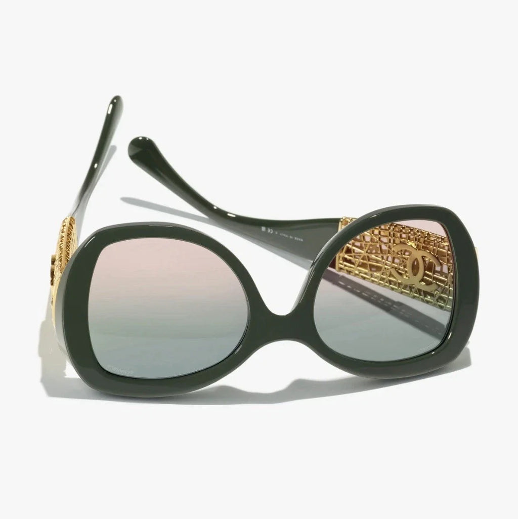 Chanel Women Butterfly Green Sunglasses