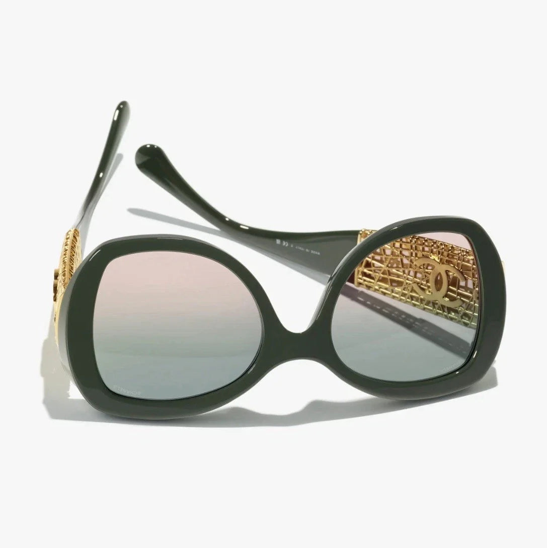 Chanel Women Butterfly Green Sunglasses