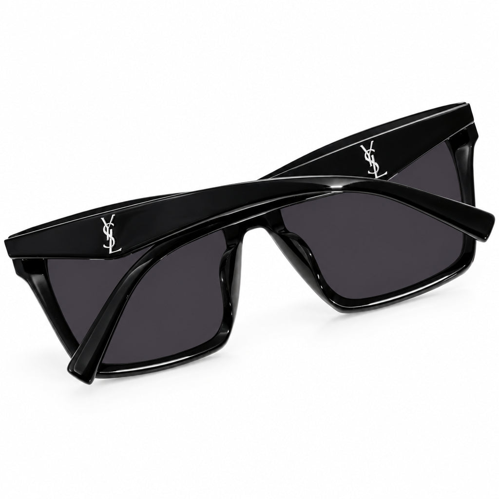 Saint Laurent Women SL M104-F 002 Grey Logo Black Sunglasses