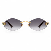 Cartier Panthère de Unisex Rimless Hexagonal Grey Sunglasses