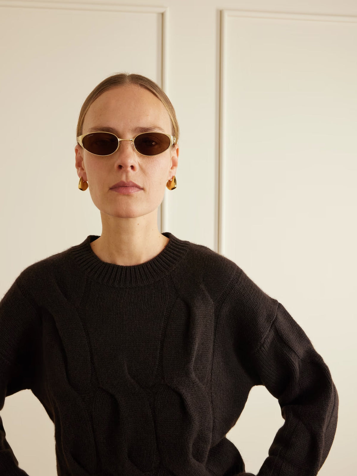 Cartier Panthère de C Women Oval Brown Mirror Sunglasses