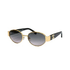 Chanel Women Oval Frame Dark Grey Sunglasses