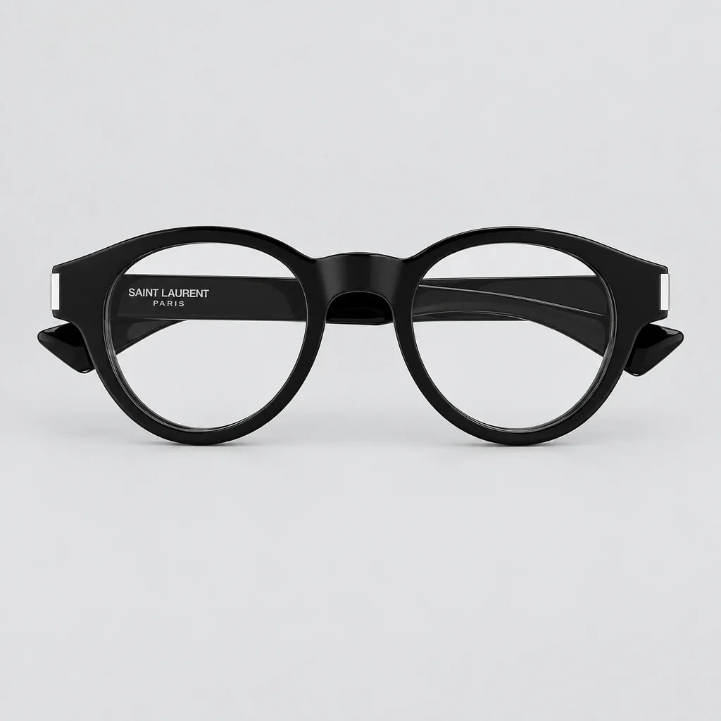 Saint Laurent Unisex SL 792 001 Shiny Solid Black Glasses